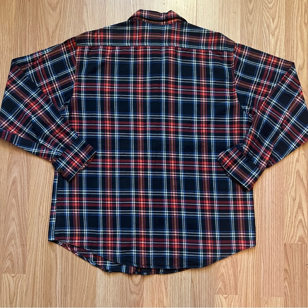 Rafaella Women’s 100% Cotton Button Down Plaid Flannel Top Size 8 Holiday Colors - Picture 5 of 8